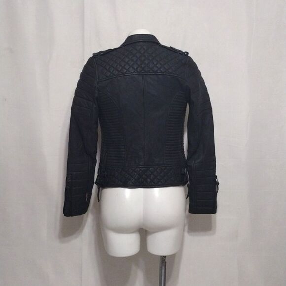 BODA SKINS N S Alexander Premium Black Leather Moto Jacket 2 Luxe Edgy Biker Fit - Picture 9 of 17